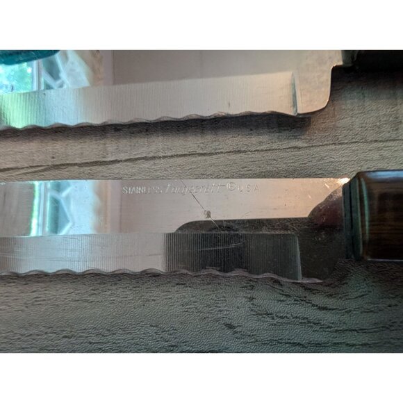 Town & Country By Washington Forge 6-Piece Knife Set Wood Handles & Block Stainl - Picture 6 of 11